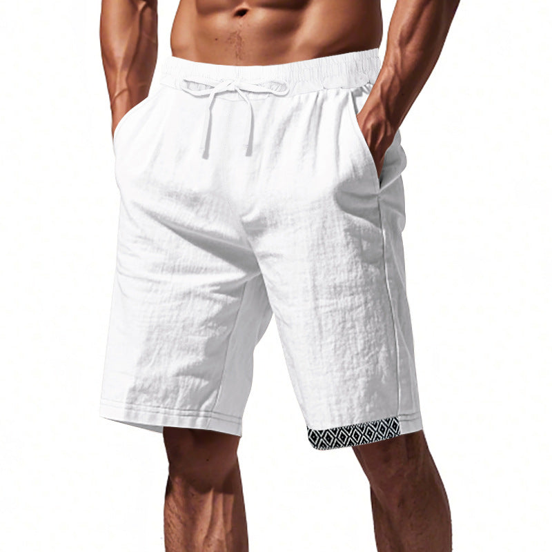 Jordan | Stylish Linen Shorts for Men with Boho Trim - Image 8