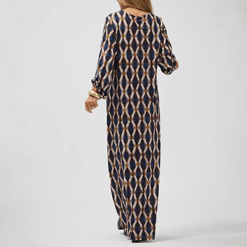 Sloane | Women's Long Sleeve Lightweight Printed Midi Dress - Image 3