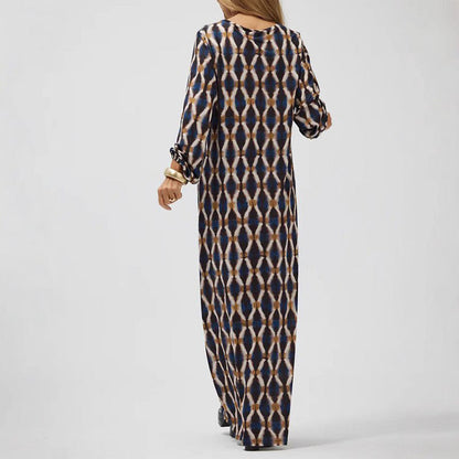 Sloane | Women's Long Sleeve Lightweight Printed Midi Dress - Image 3