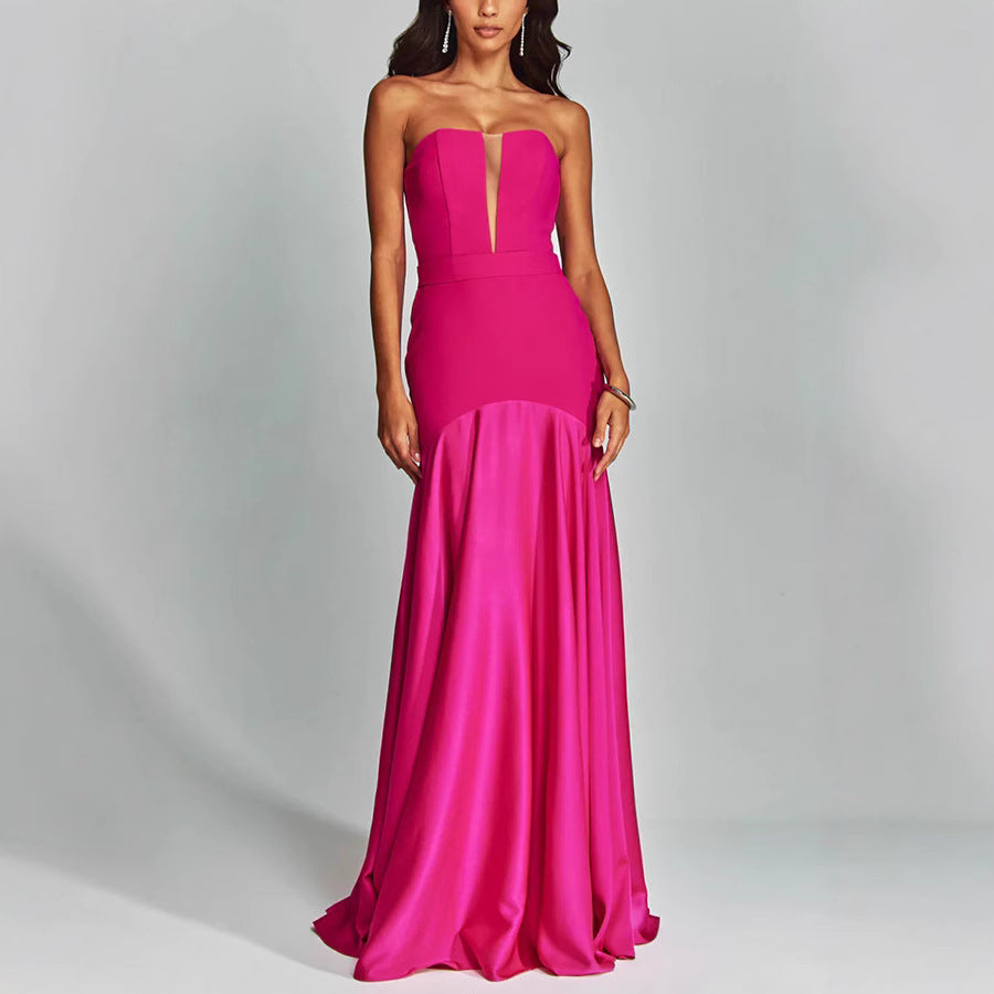 Couture-moda | Women’s Strapless Gown - Satin Finish - Elegant Slim Fit - Image 3
