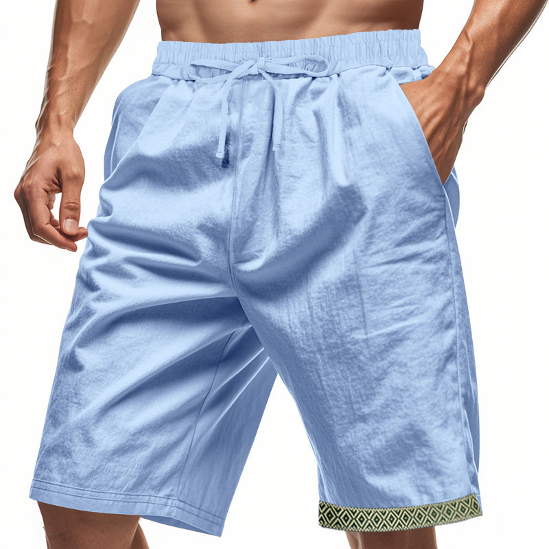 Jordan | Stylish Linen Shorts for Men with Boho Trim - Image 3