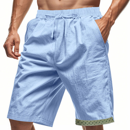 Jordan | Stylish Linen Shorts for Men with Boho Trim - Image 3