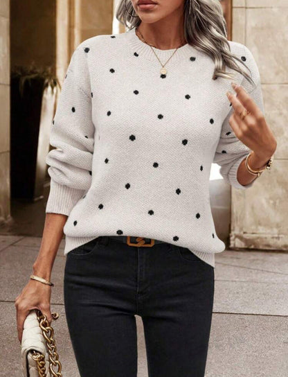 Anne | Women's Relaxed Fit Polka Dot Sweater - Image 4