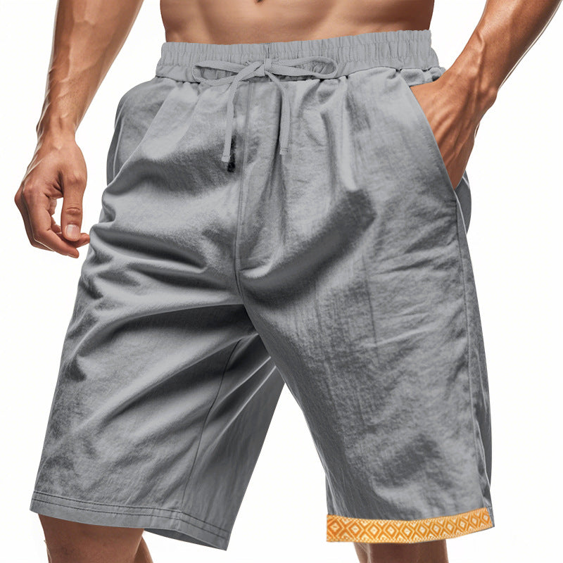 Jordan | Stylish Linen Shorts for Men with Boho Trim - Image 4