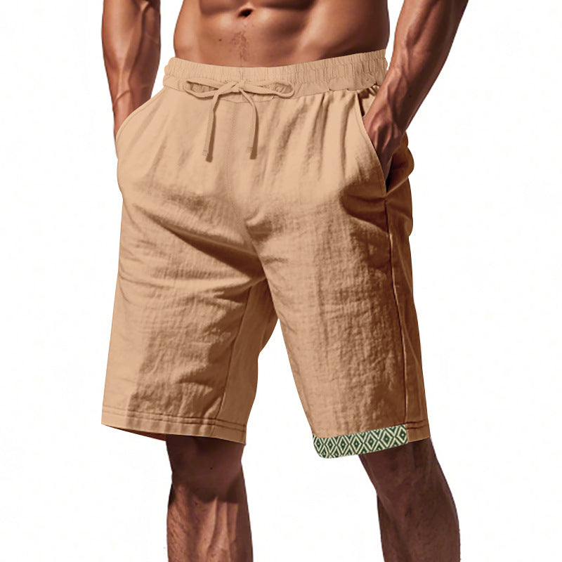 Jordan | Stylish Linen Shorts for Men with Boho Trim - Image 6