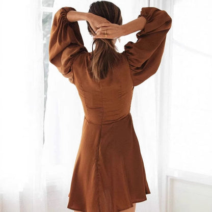 Olivia-johnson | Flowy A-Line Mini Dress with Tie Waist - Image 3