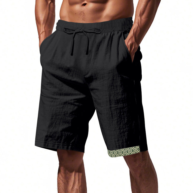 Jordan | Stylish Linen Shorts for Men with Boho Trim - Image 15