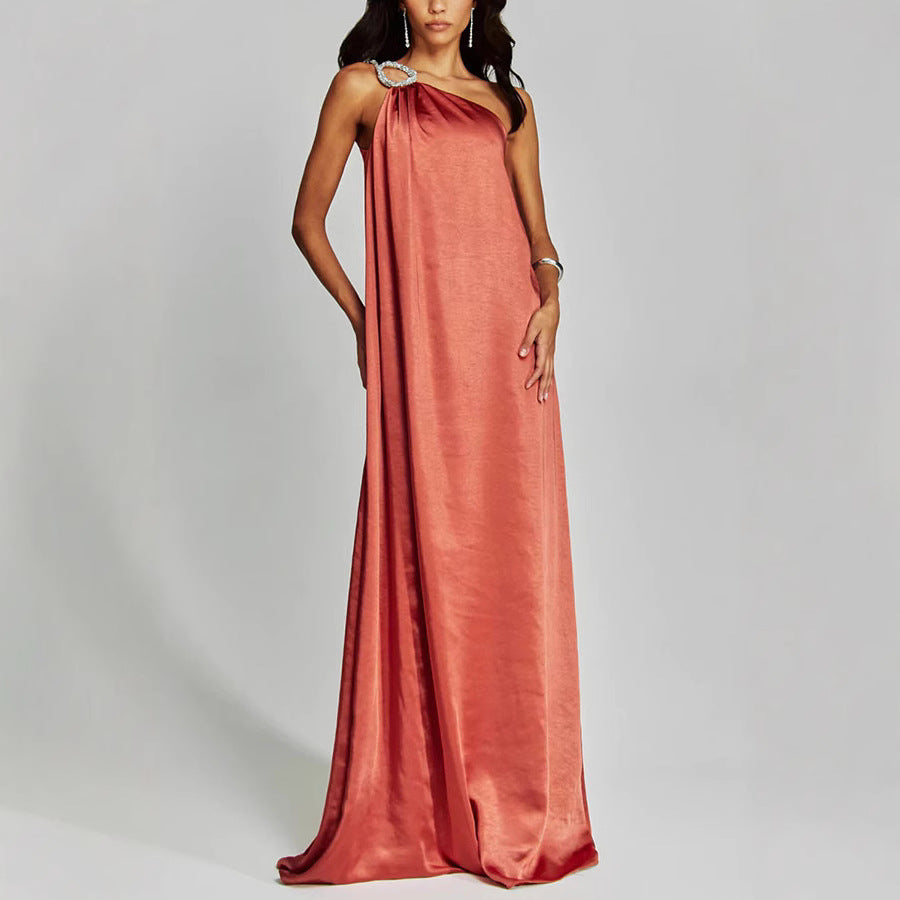 Couture-moda | Elegant Women’s Evening Dress – Satin One-Shoulder Design - Image 1