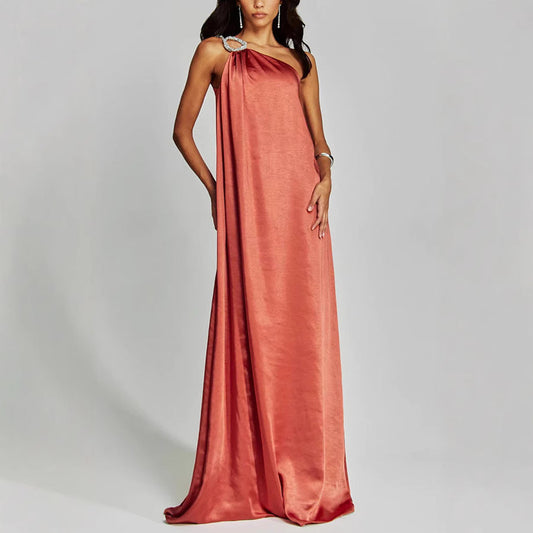 Couture-moda | Elegant Women’s Evening Dress – Satin One-Shoulder Design - Image 1