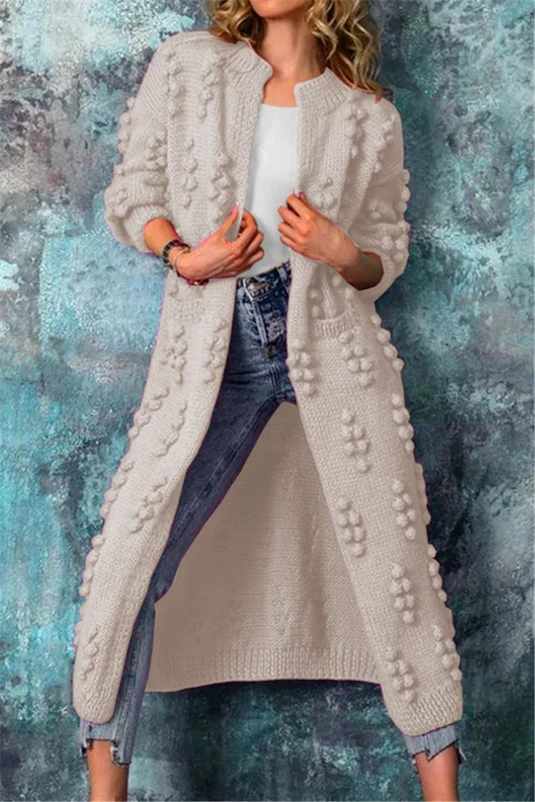 Emmanuel | Women's Longline Open Front Cardigan Sweater - Image 3