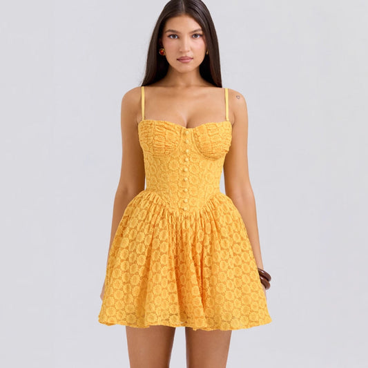 Olivia-johnson | Elegant Sleeveless Spaghetti Strap Mini Dress - Image 1