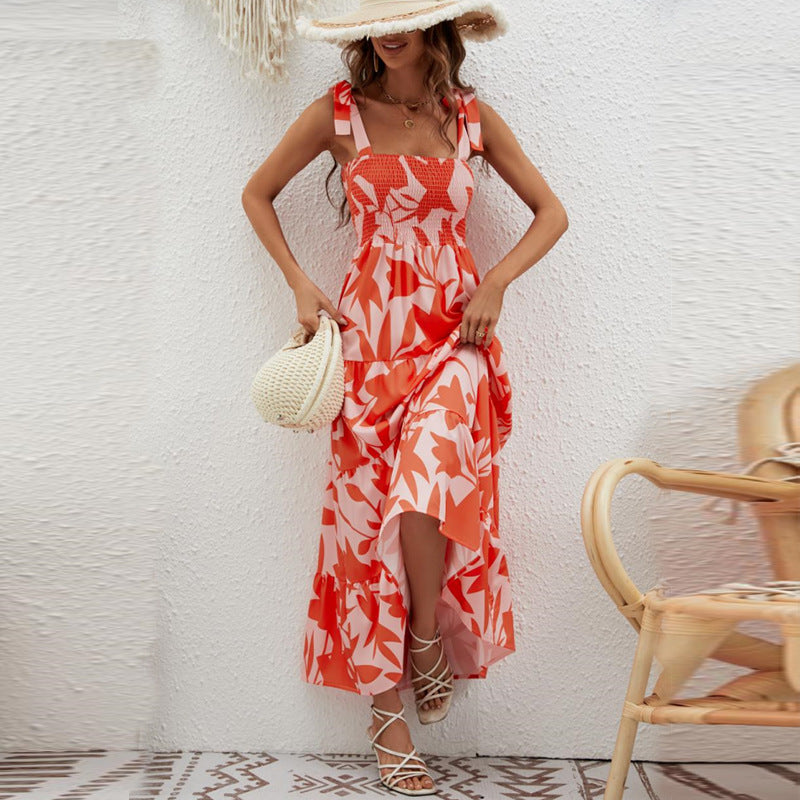 Kay | Women's Maxi Dress – Lightweight Cotton – Fitted Bodice – Adjustable Straps – Layered Skirt - Image 1