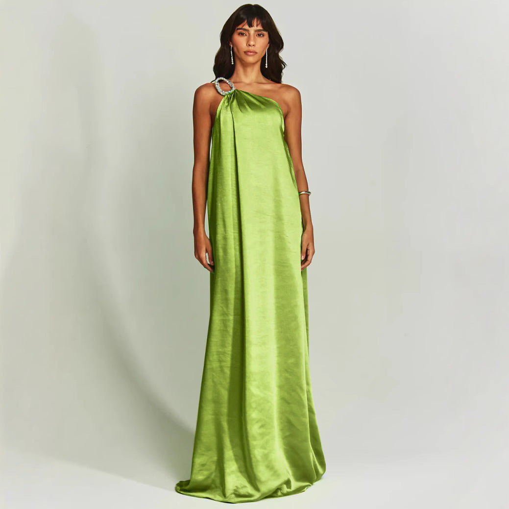 Couture-moda | Elegant Women’s Evening Dress – Satin One-Shoulder Design - Image 3