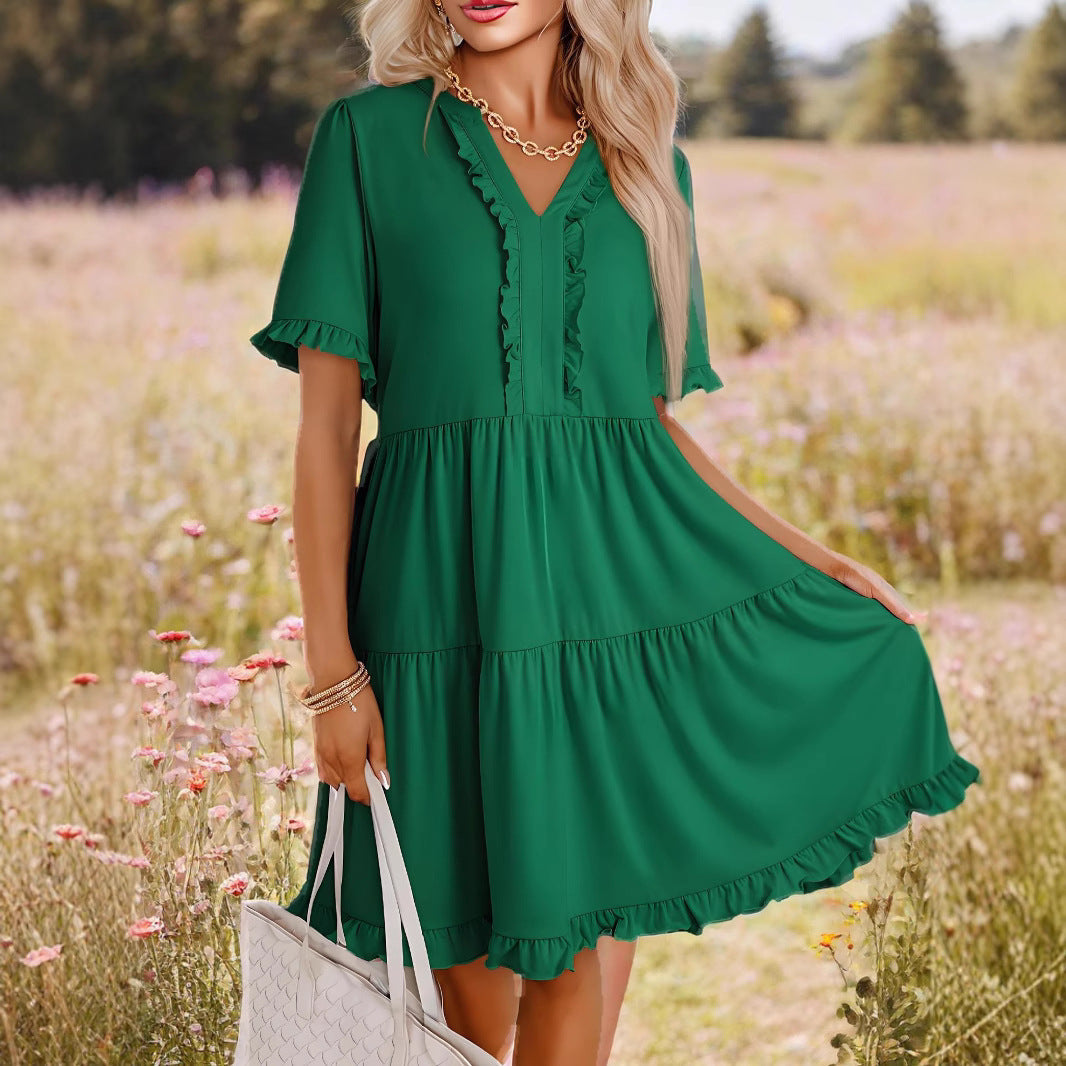 Peggy | Stylish A-Line Dress with V-Neck - Image 3
