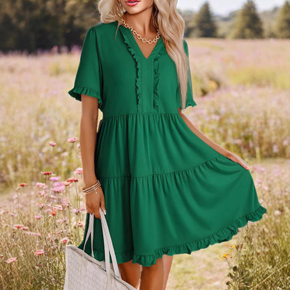 Peggy | Stylish A-Line Dress with V-Neck - Image 3