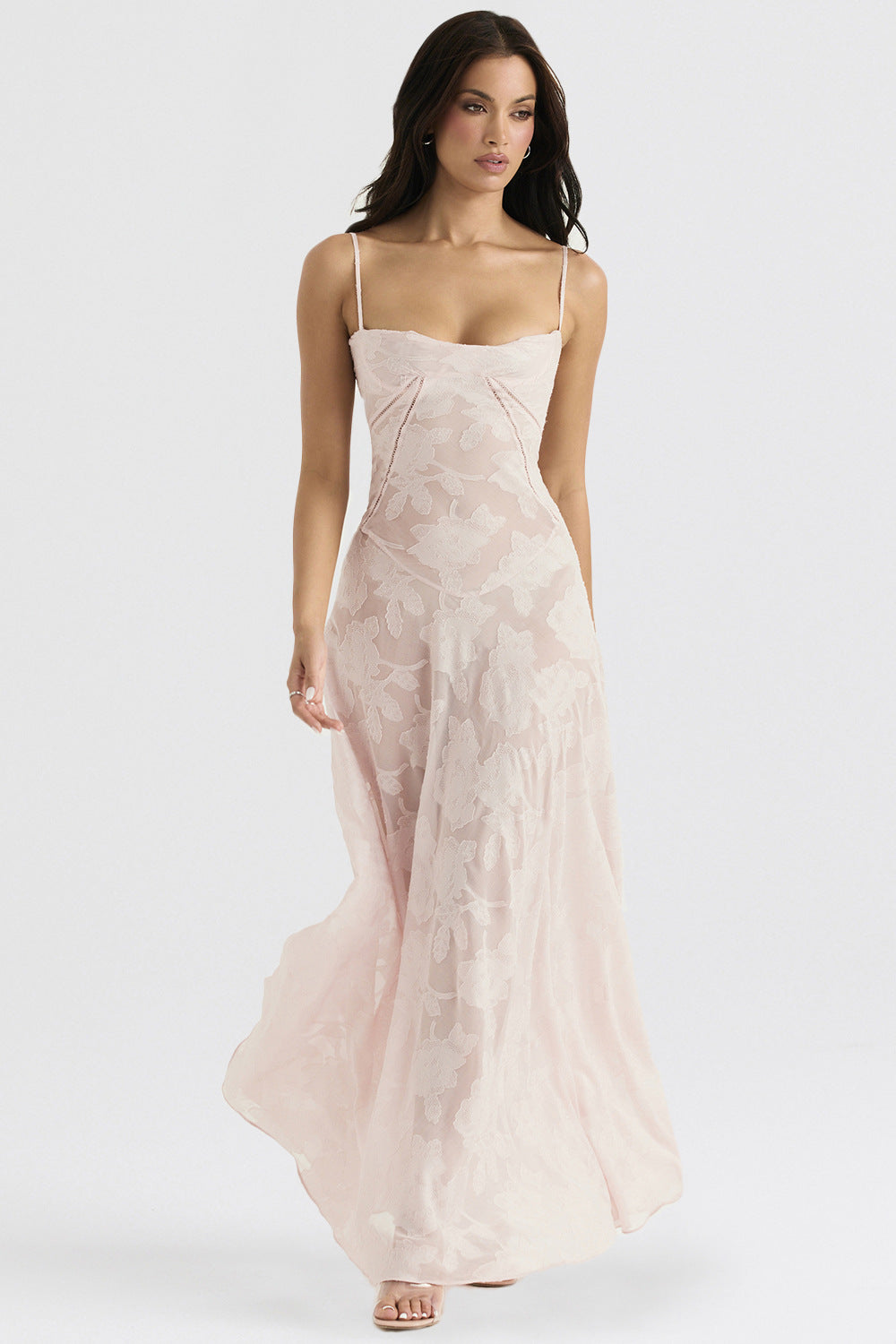 Couture-moda | Women's Elegant Midi Dress - Silky Slim Fit - Spaghetti Straps - Image 5