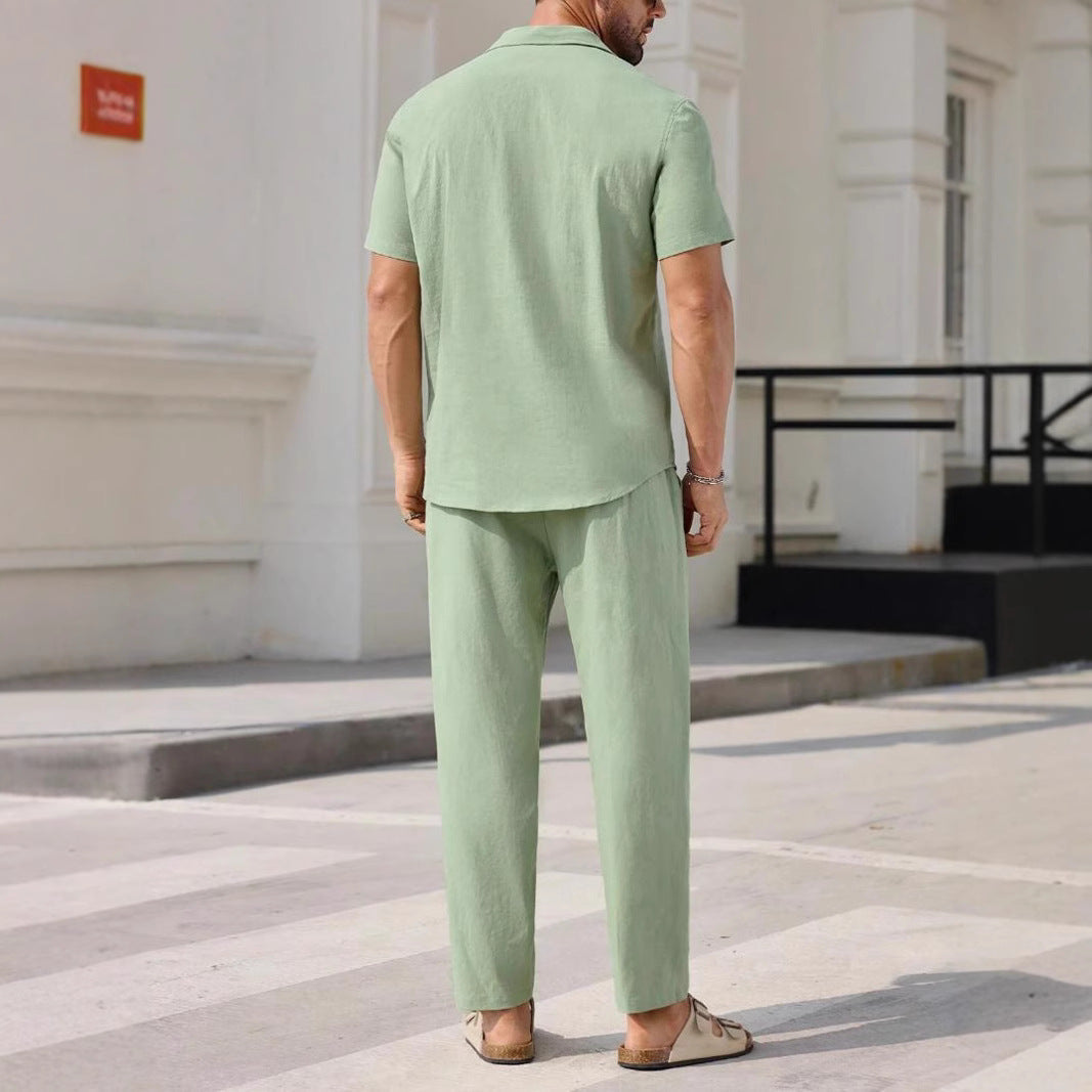 Gage | Stylish Casual Suit Set for Men - Cotton Linen Blend - Image 3