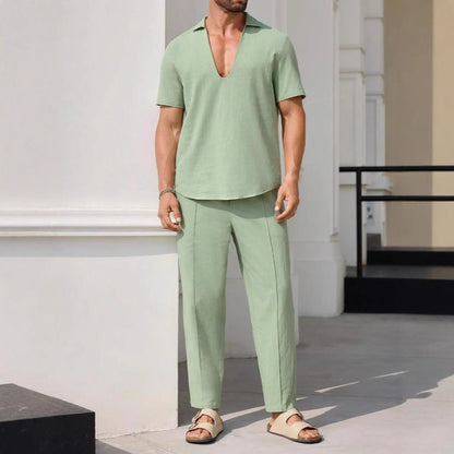 Gage | Stylish Casual Suit Set for Men - Cotton Linen Blend - Image 2