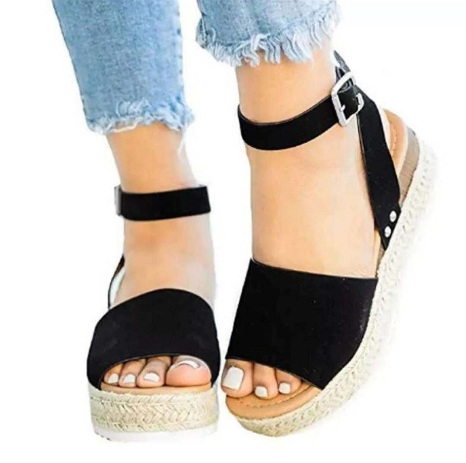 Jordan | Women's Jute Wedge Sandals - Stylish Platform Shoes - Image 4
