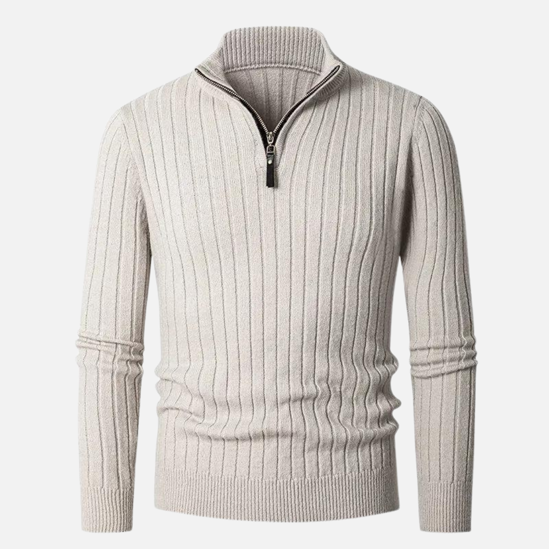 Kris | Men's Quarter Zip Slim-Fit Sweater - Image 1