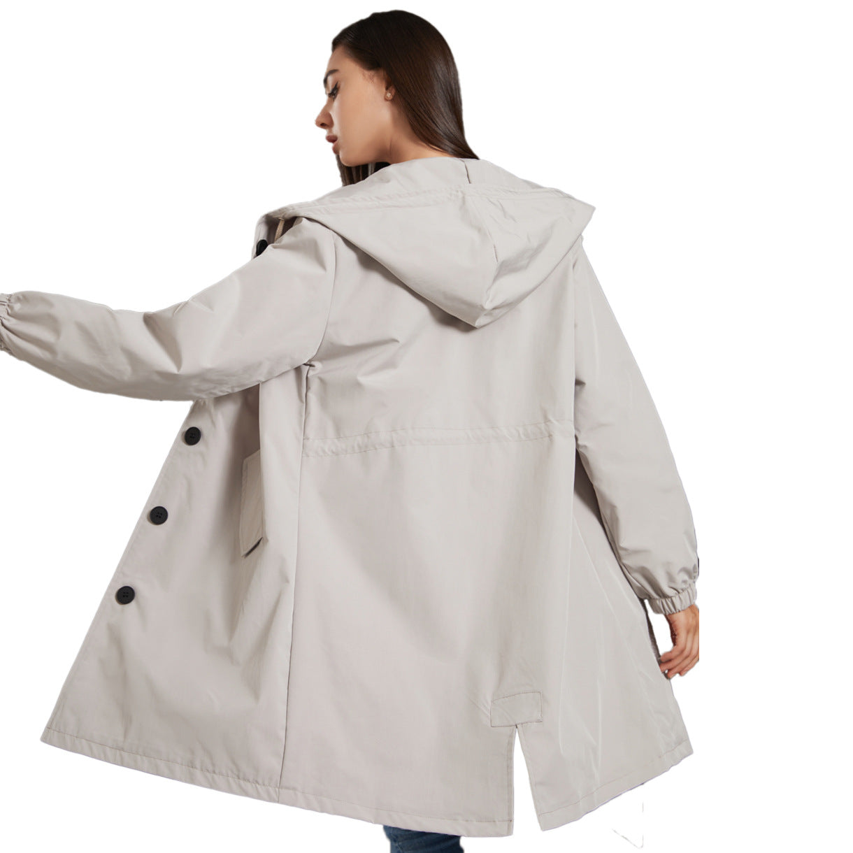 Nia | Women's Hooded A-Line Coat - Image 2