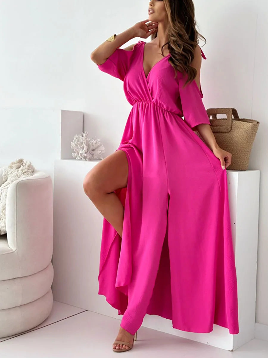 Amy | Elegant Cold-Shoulder Maxi Dress - Image 10
