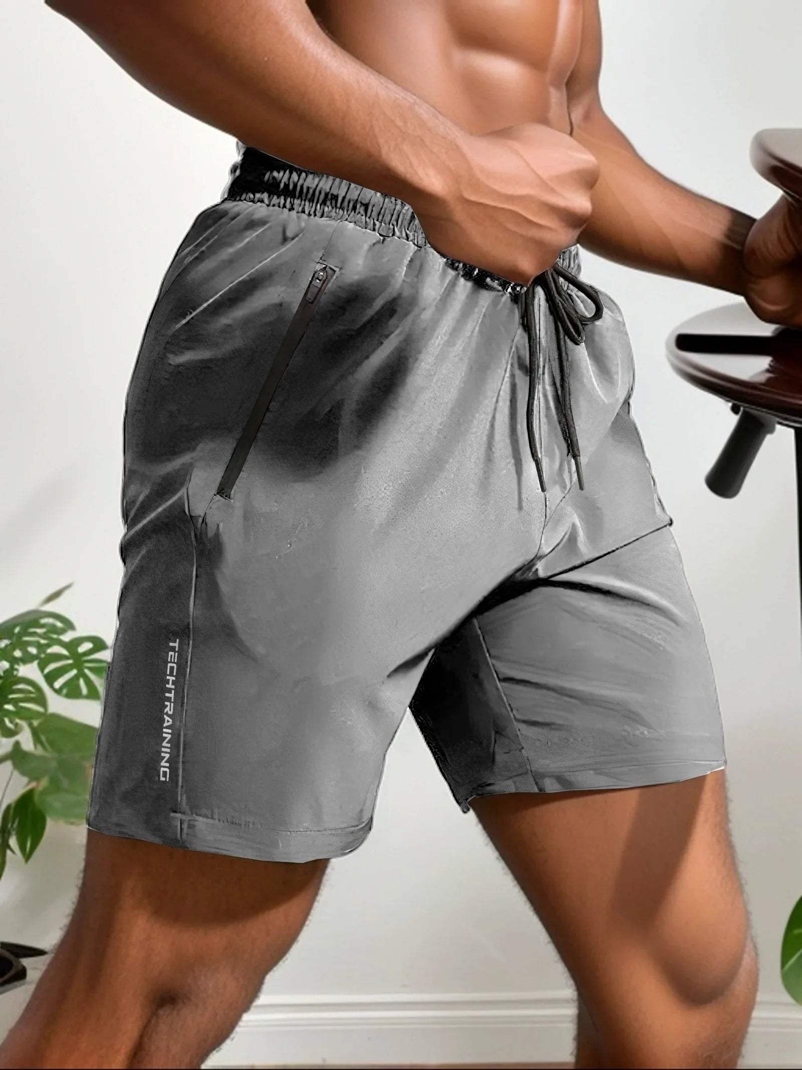 Couture-moda | Lightweight Moisture-Wicking Stretch Shorts with Zip Pocket - Image 7