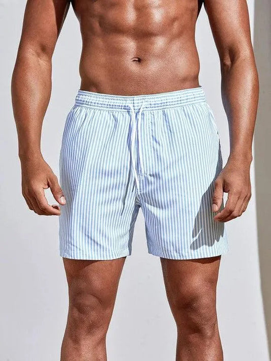 Tony | Stylish Striped Quick-Dry Swim Shorts with Adjustable Drawstring - Image 1