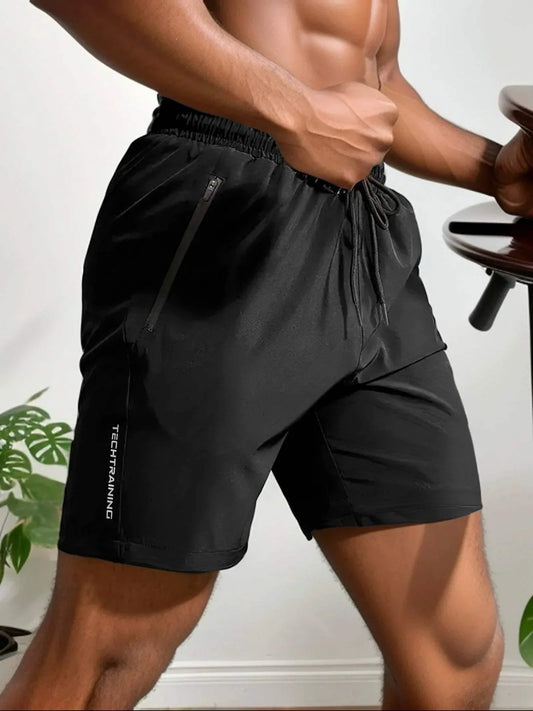 Couture-moda | Lightweight Moisture-Wicking Stretch Shorts with Zip Pocket - Image 1