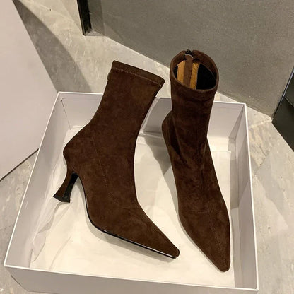 Doris | Women's Pointed Toe Sock Boots - Image 3