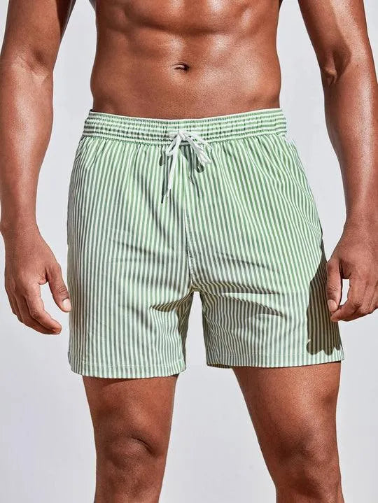 Tony | Stylish Striped Quick-Dry Swim Shorts with Adjustable Drawstring - Image 2