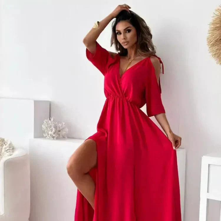 Amy | Elegant Cold-Shoulder Maxi Dress - Image 3