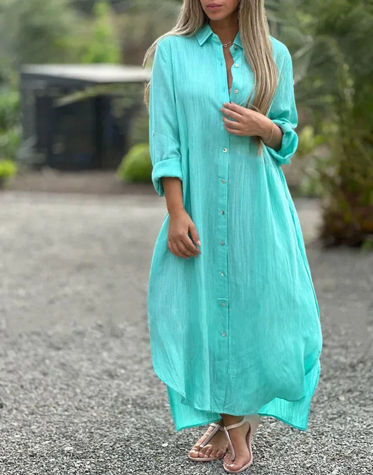 Mia | Elegant Cotton Hemp Summer Dress for Women - Image 1