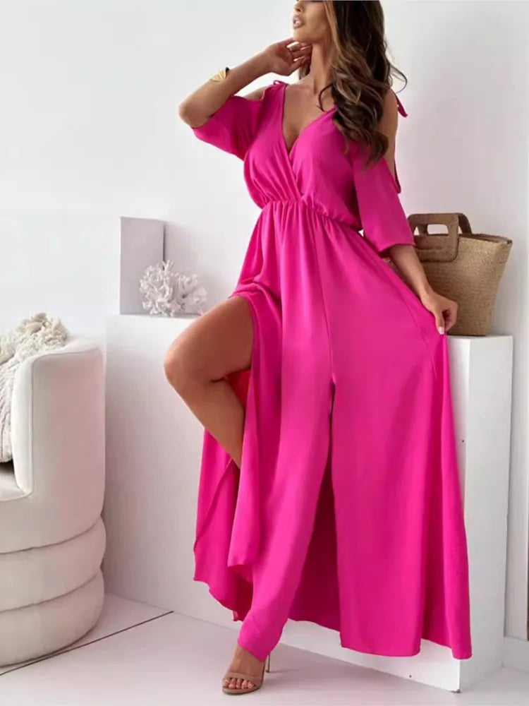 Amy | Elegant Cold-Shoulder Maxi Dress - Image 7