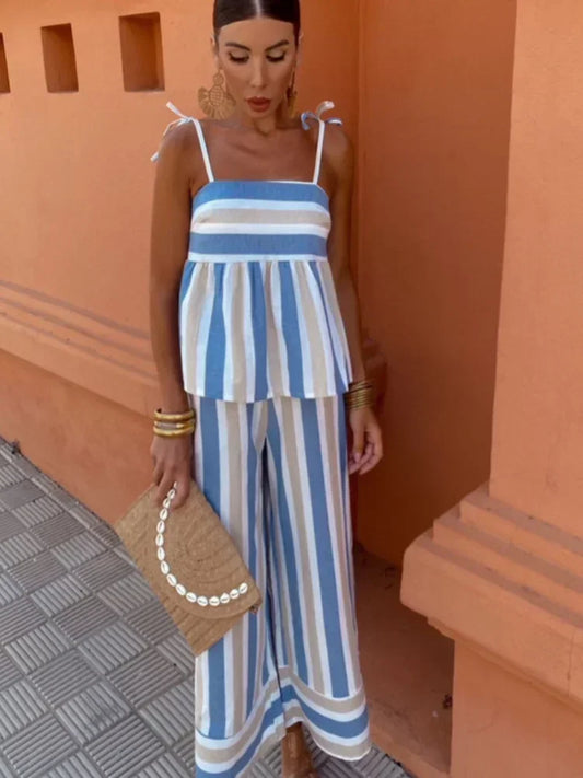 Jordan | Striped Trousers Summer Set for Chic Comfort - Image 1