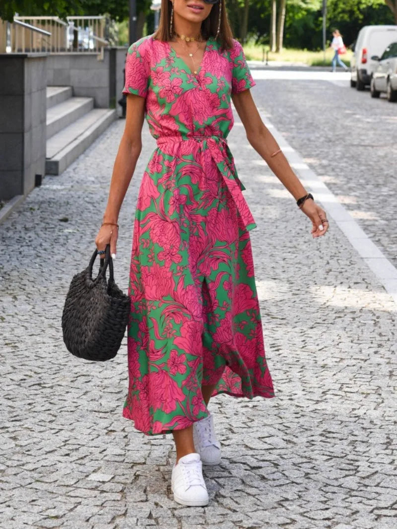 Paige | Elegant Floral Wrap Dress - Image 3
