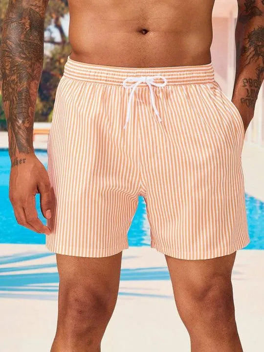 Tony | Stylish Striped Quick-Dry Swim Shorts with Adjustable Drawstring - Image 6
