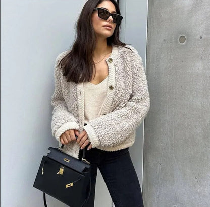 Brianna | Women's Button-Front Textured Cardigan Sweater - Image 3