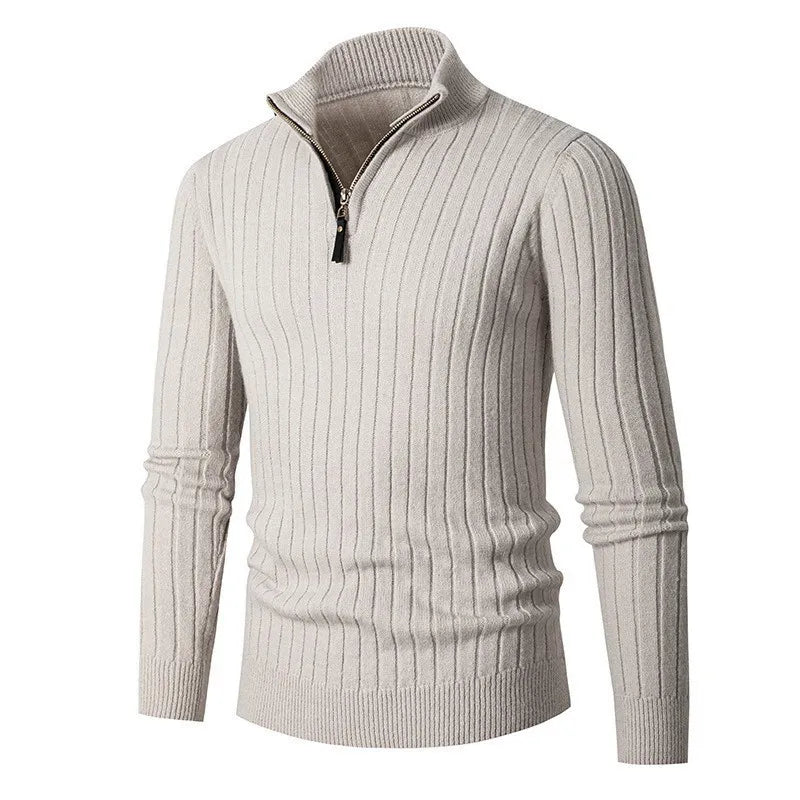 Kris | Men's Quarter Zip Slim-Fit Sweater - Image 6