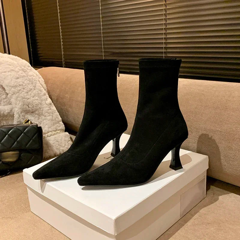 Doris | Women's Pointed Toe Sock Boots - Image 8