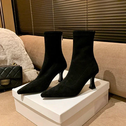 Doris | Women's Pointed Toe Sock Boots - Image 8