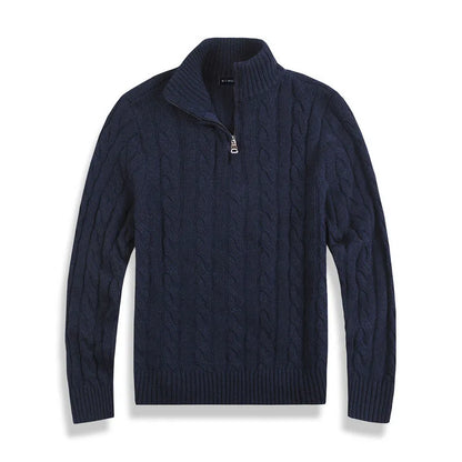 Kris | Men's Quarter-Zip Cable Knit Sweater - Image 8