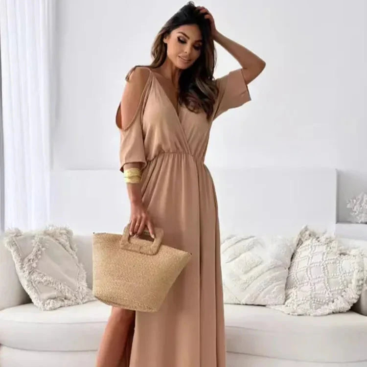 Amy | Elegant Cold-Shoulder Maxi Dress - Image 1