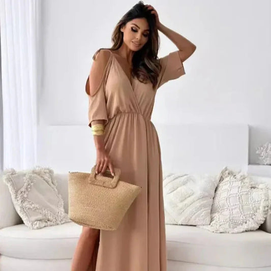 Amy | Elegant Cold-Shoulder Maxi Dress - Image 1