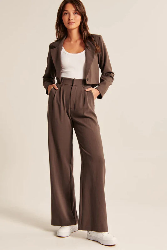 Reese | Tailored Chocolate Pants for Effortless Elegance - Image 1