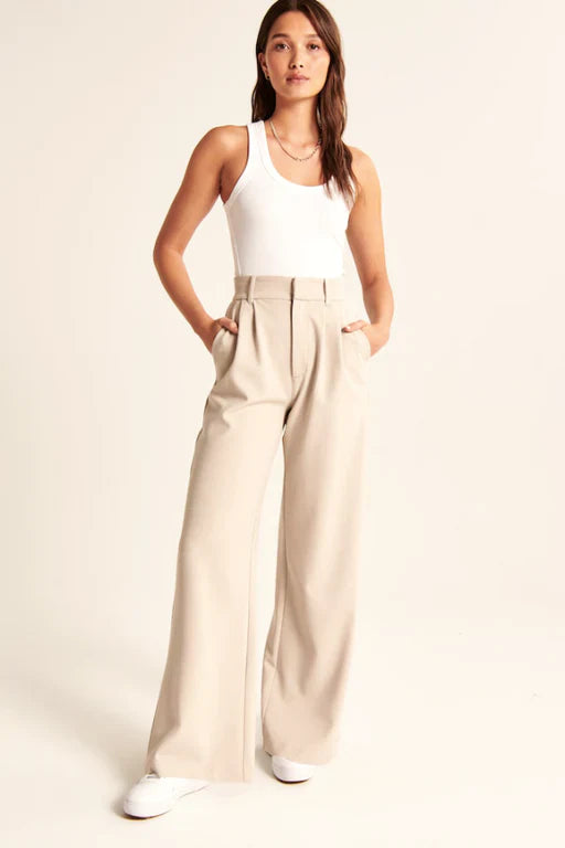 Tessa | Tailored Beige Dress Pants for Effortless Elegance - Image 1