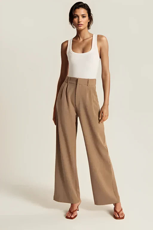 Deanna | Tailored Brown Dress Pants for Effortless Elegance - Image 1