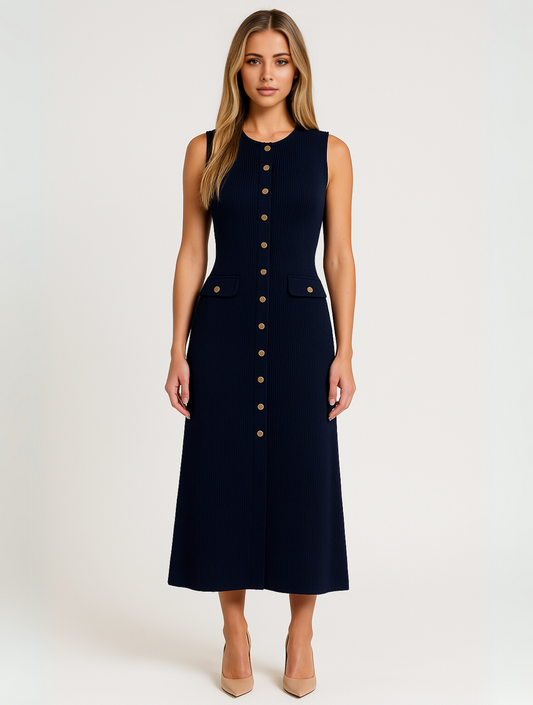 Marilyn | Stylish Midi Dress with Buttons - Image 1