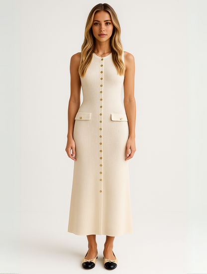 Marilyn | Stylish Midi Dress with Buttons - Image 6