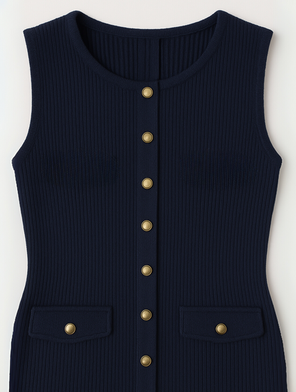 Marilyn | Stylish Midi Dress with Buttons - Image 3